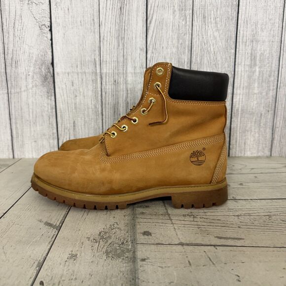 Timberland Boots Wheat Mens Size 12 Nubuck Premium Waterproof Workwear 10061 - Picture 1 of 11